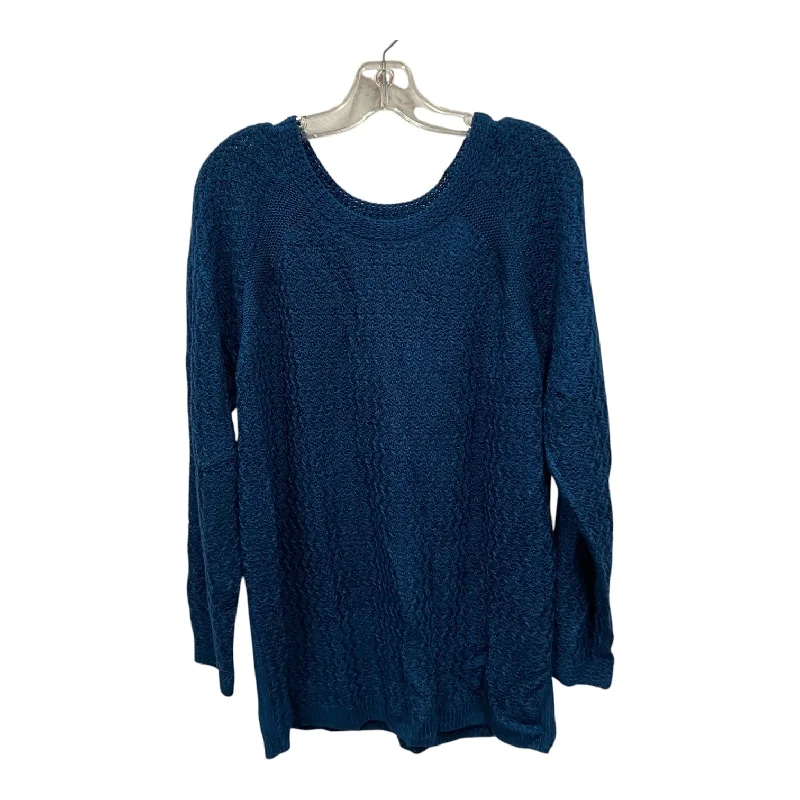 Women's Notched Collar SweatersSweater By Jones New York In Blue, Size:1X