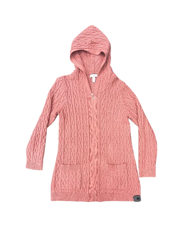 Women's Greek Wool SweatersSweater Cardigan By Denim And Company In Pink, Size: L