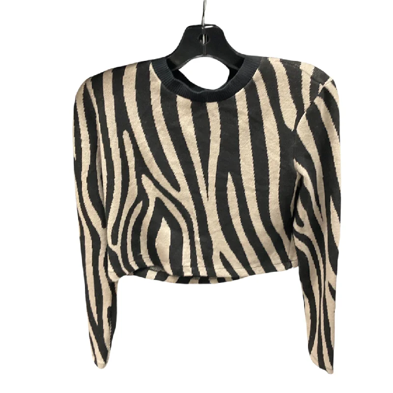 Women's Rounded Collar SweatersSweater By Zara In Zebra Print, Size: S