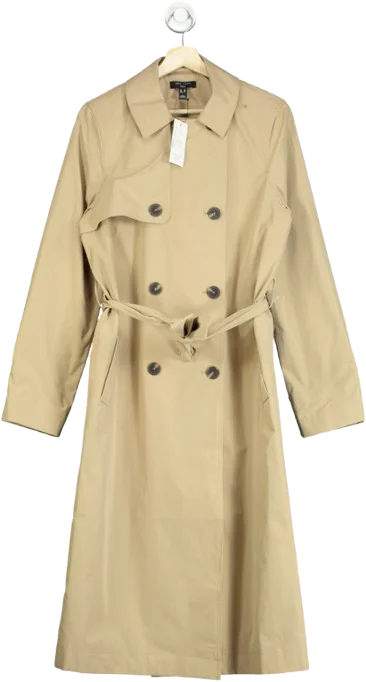 Women's High Collar SweatersNew Look Beige Belted Trench Coat UK 10