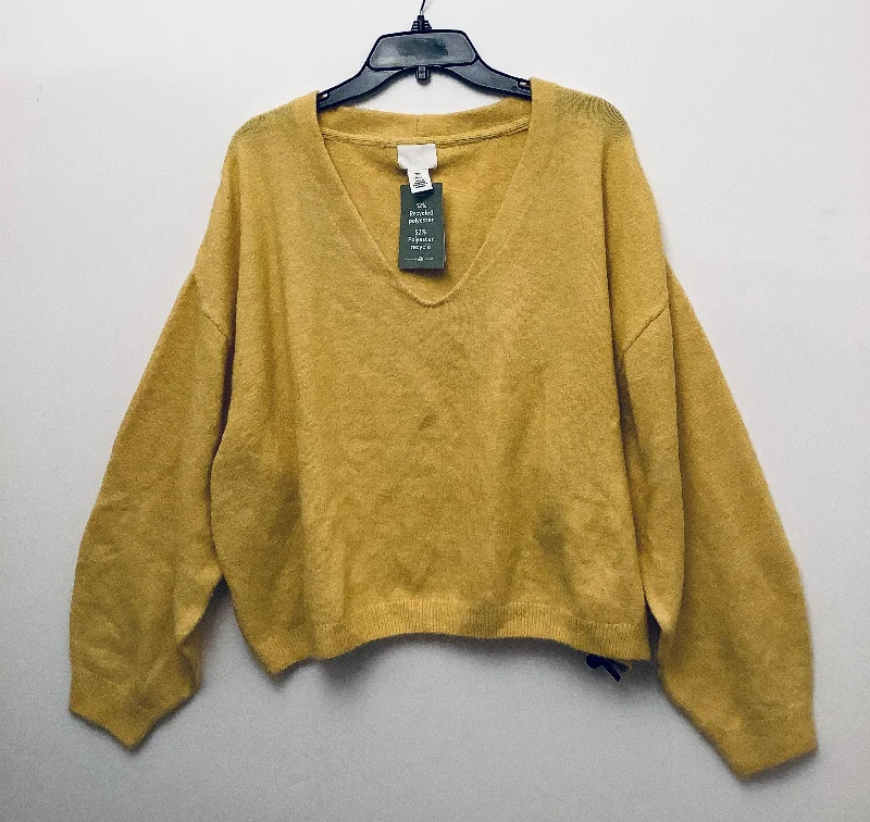 Women's Notched Collar SweatersSweater By H&m In Yellow, Size: Xl