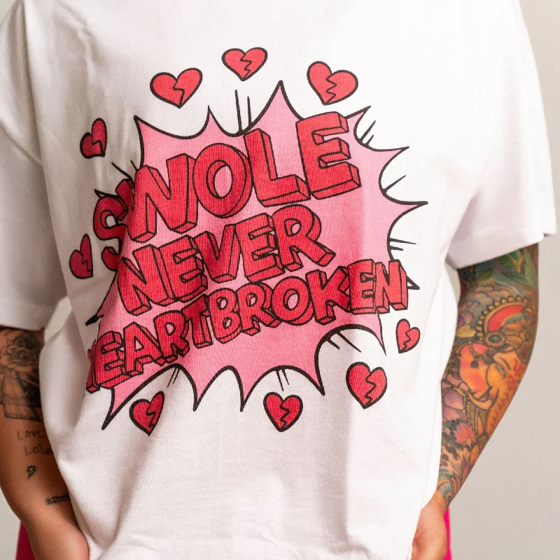 Women's Blouse with Shawl CollarSWOLE NEVER HEART BROKEN- TEE