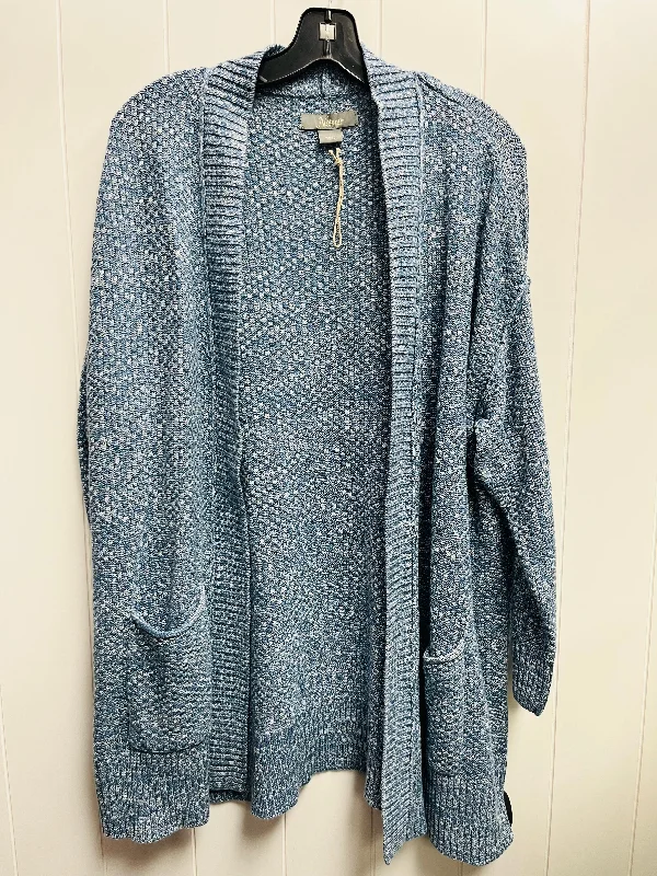 Women's Shirt Collar SweatersSweater Cardigan By Natural Reflections In Blue, Size: S