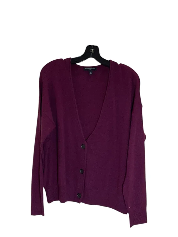 Women's Greek Wool SweatersSweater Cardigan By Banana Republic In Purple, Size: L