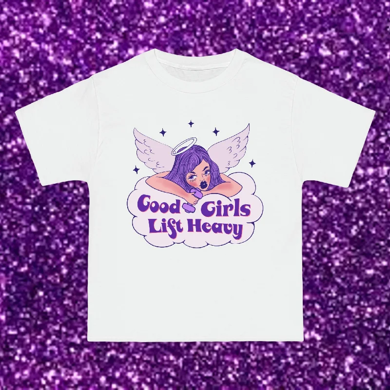 Women's Blouse with Asymmetrical HemGOOD GIRLS LIFT HEAVY - TEE