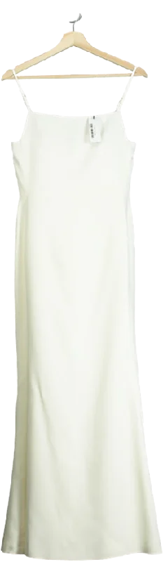 Women's Bulgarian Wool SweatersKaren Millen White Compact Stretch Viscose Tailored Square Neck Maxi Dress UK 8