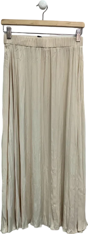 Women's Peter Pan Collar SweatersNew Look Beige Satin Crinkle Pleated Skirt UK 8