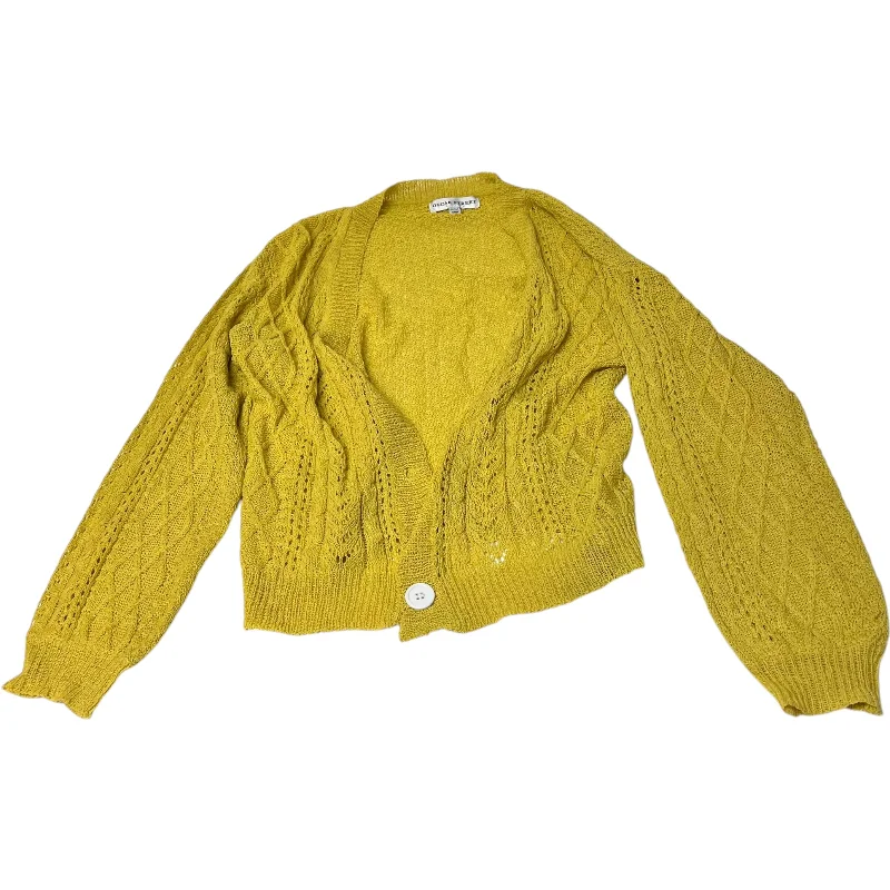 Women's Czech Wool SweatersCardigan By Osgar Street In Yellow, Size: S