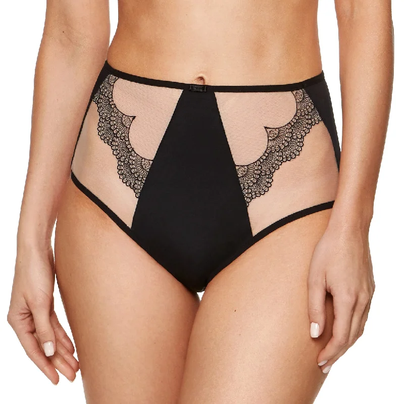 plus-size wireless braGorteks Heidi Luxe High-Waist Brief Panty in Elegant Black