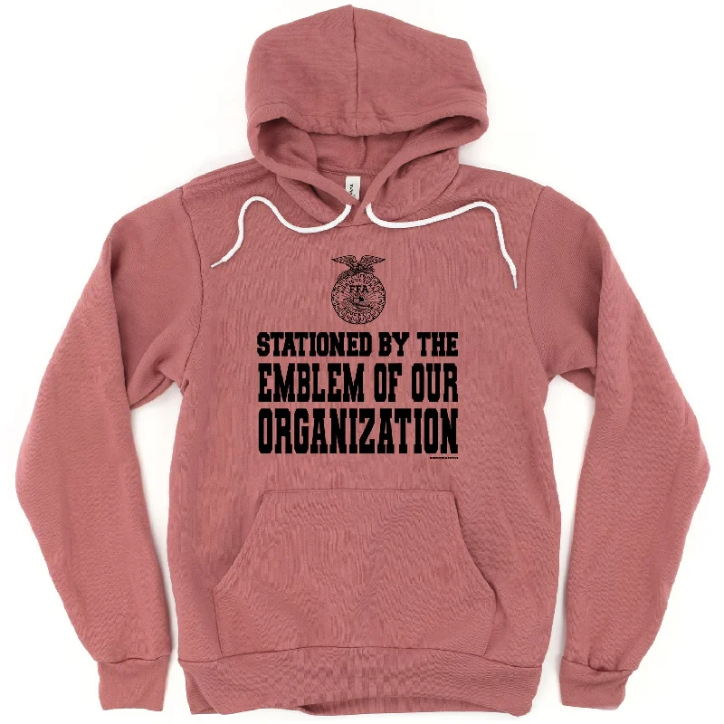 Women's Hooded Sweatshirts with Magnetic ClosureSTATIONED BY THE EMBLEM OF OUR organization  FFA (S-3XL) Unisex - Multiple Colors!