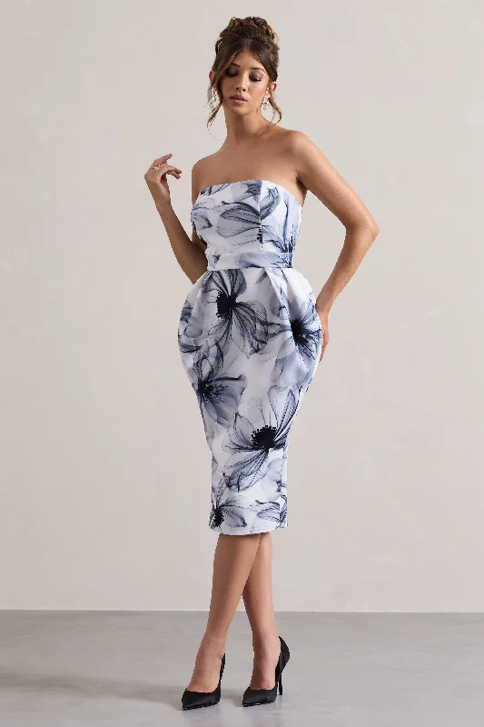 Women's Wrap DressesChateau | Mono Print Bandeau Midi Dress