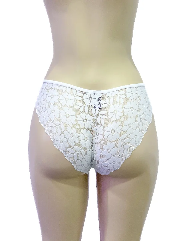 lightweight mesh panties for summer wearLeading Lacey Bikini- White