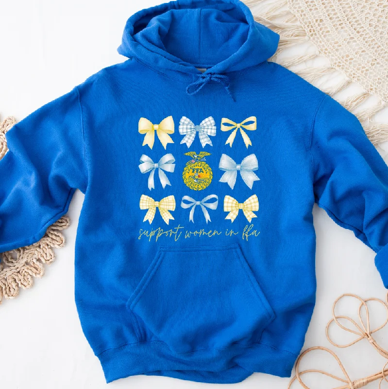 Women's Hooded Sweatshirts with Tweed LiningSupport Women in FFA Bow Hoodie (S-3XL) Unisex - Multiple Colors!