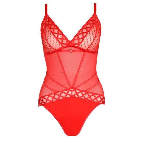 plus-size tummy control bodysuitMarie Jo Jhana Bodysuit | FIESTA RED