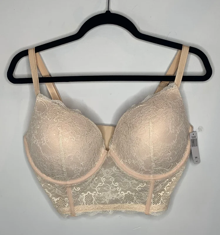 padded push-up bra for petitesCream Lace Longline Bra