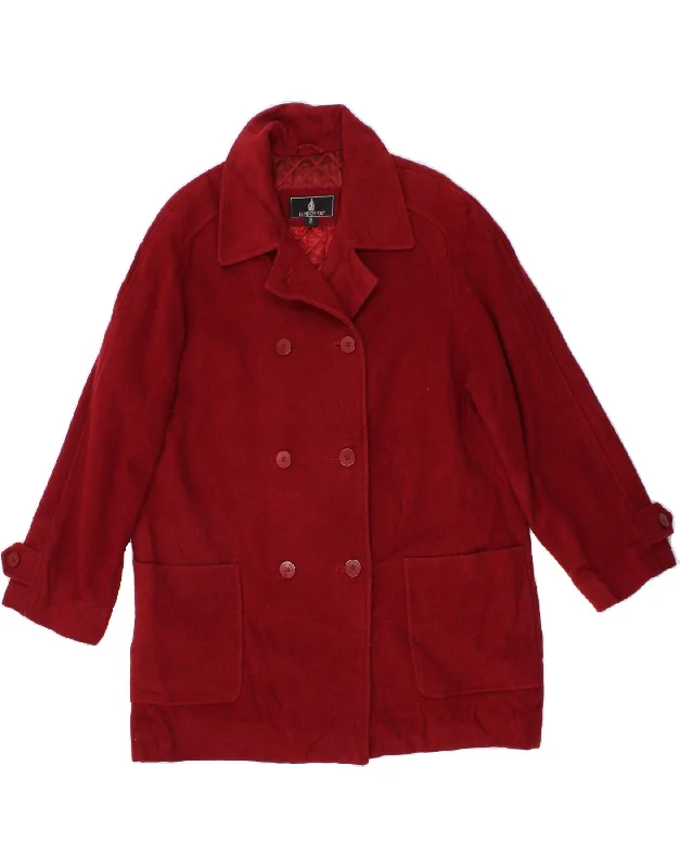 Women's Quilted CoatsLONDON FOG Womens Double Breasted Coat US 16 2XL Red Wool