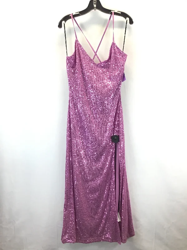 Women's High Collar DressesDress Party Long By Forever 21 In Purple, Size: Xl