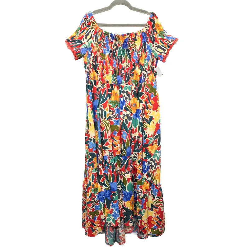 Women's Narrow Collar DressesDress Casual Maxi By Clothes Mentor In Floral Print, Size: 2x