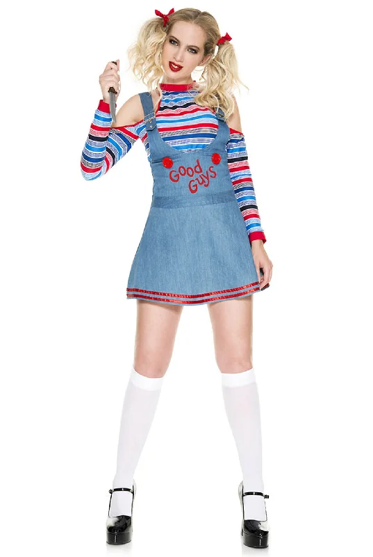 women's pajamas with an adjustable necklineThree Pieces Good Guys Doll Costume Set