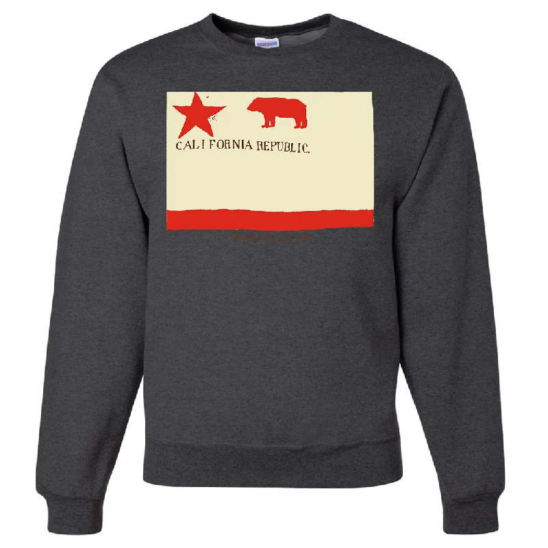 Women's Hooded Sweatshirts with Cinched WaistCalifornia Republic Bear Flag 1846 Crewneck Sweatshirt