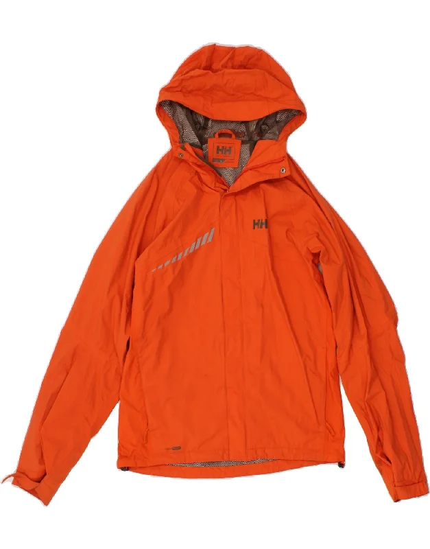 Women's Windbreaker CoatsHELLY HANSEN Womens Hooded Rain Jacket UK 10 Small Orange Polyester