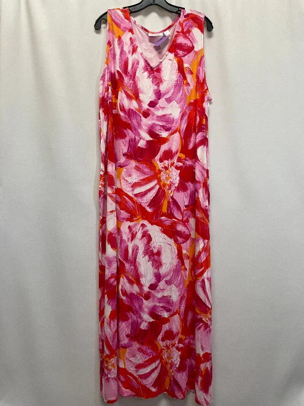 Women's Racerback DressesPink Dress Casual Maxi Clothes Mentor, Size 2x