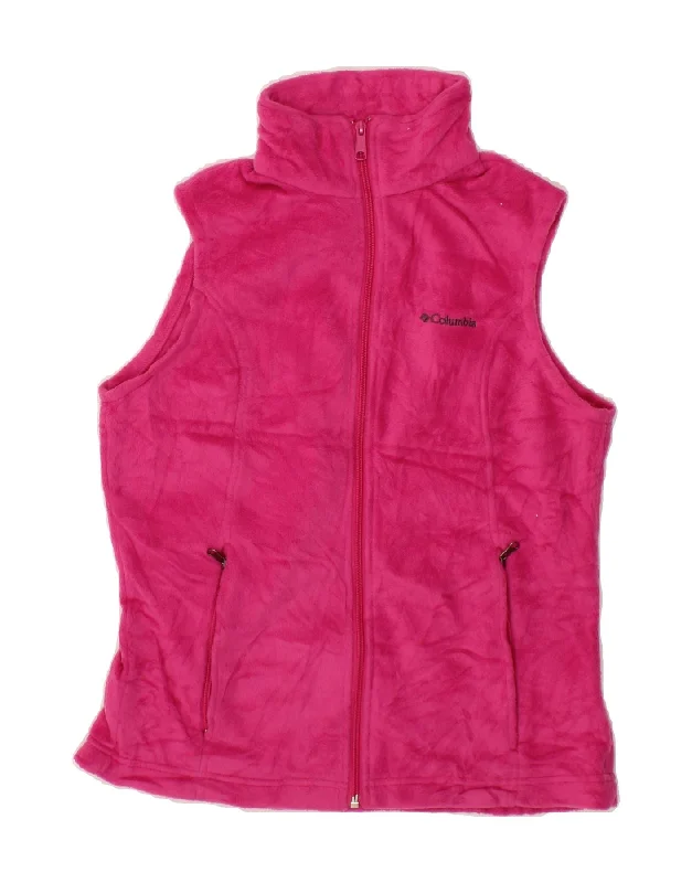 Women's Coats with BeltCOLUMBIA Womens Fleece Gilet UK 10 Small Pink Polyester