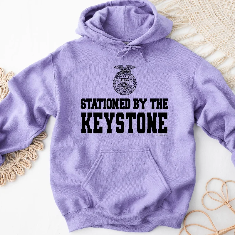 Women's Hooded Sweatshirts with Button ClosureSTATIONED BY THE KEYSTONE FFA (S-3XL) Unisex - Multiple Colors!