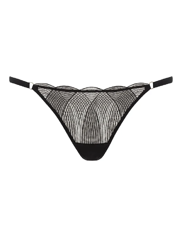 seamless underwire braMYLA Elliptical Open Knicker - Black