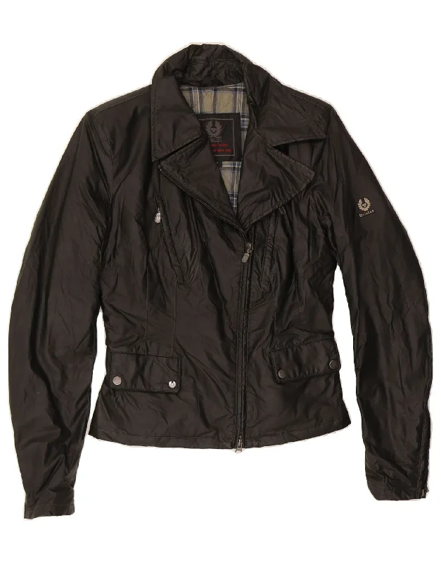 Women's Coats with PocketsBELSTAFF Womens Biker Jacket IT 42 Medium Black Cotton