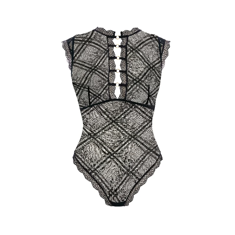 body shaper with lace trim for a touch of luxuryFreya Fatale Bodysuit | BLACK