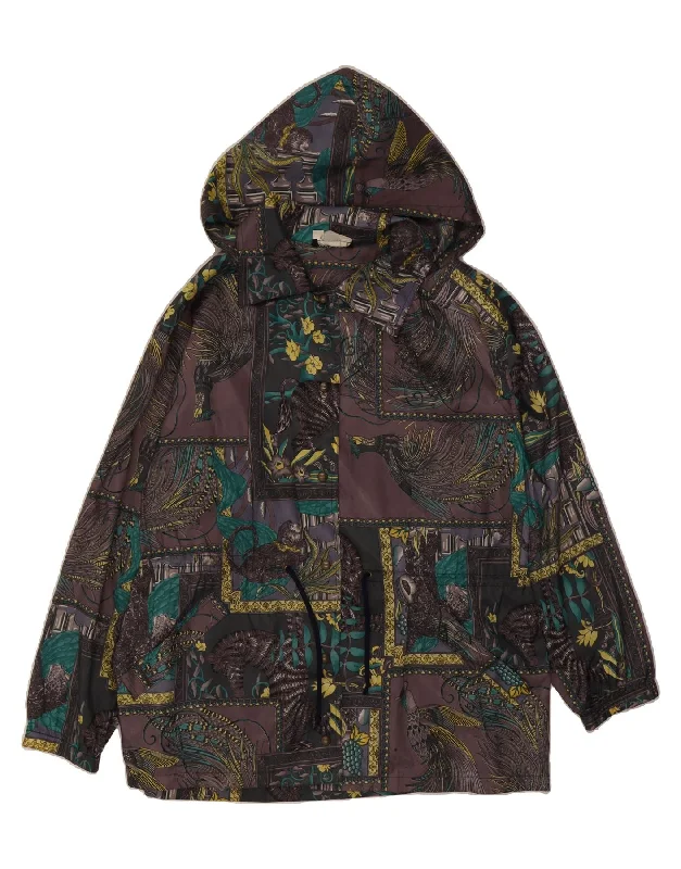 Women's Parka CoatsSALVATORE FERRAGAMO Womens Rain Jacket UK 20 2XL Multicoloured Patchwork