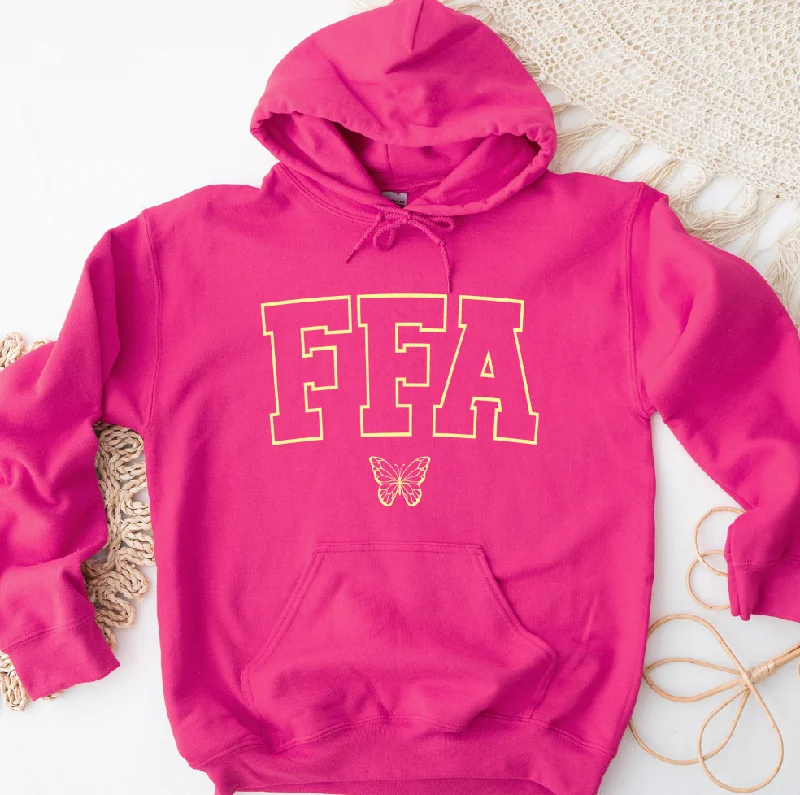 Women's Hooded Sweatshirts with ThumbholesYellow Butterfly FFA Hoodie (S-3XL) Unisex - Multiple Colors!