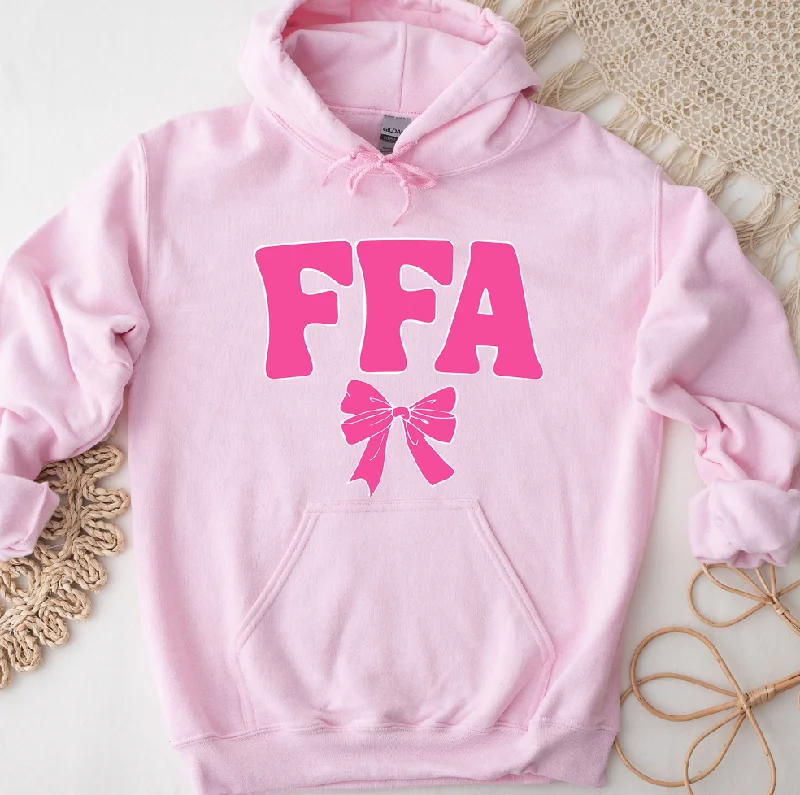 Women's Hooded Sweatshirts with Satin LiningFFA Bow Pink Hoodie (S-3XL) Unisex - Multiple Colors!