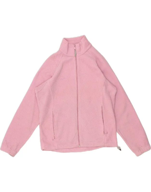 Women's Coats with Fur Trimmed CollarCOLUMBIA Womens Fleece Jacket UK 14 Medium Pink Polyester