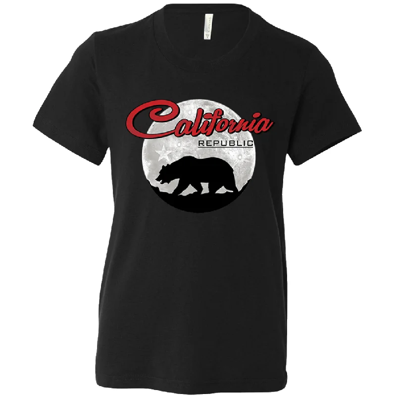 Women's Hooded Sweatshirts with Welt PocketsCalifornia Republic Full Moon Bear Asst Colors Youth T-Shirt/tee