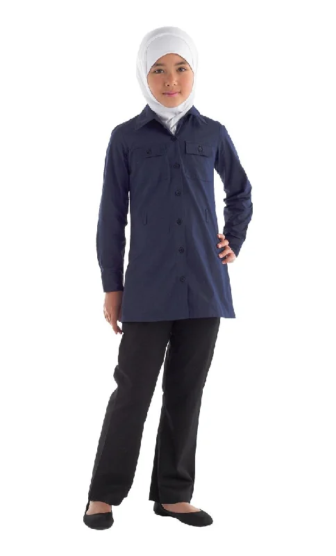 Women's Hooded Sweatshirts with Thermal FabricButton Down Uniform Tunic- Kids Sizes