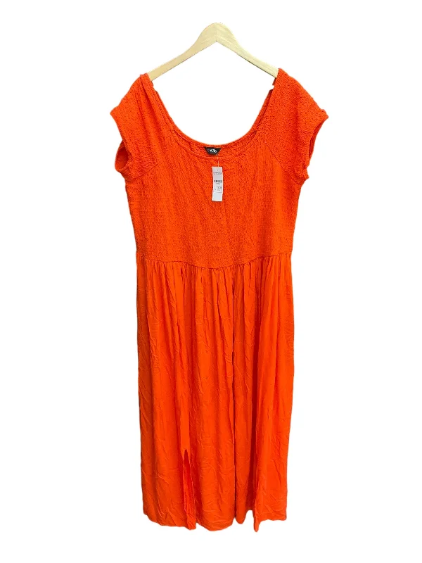 Women's Square-Back DressesOrange Dress Casual Maxi Clothes Mentor, Size 4x