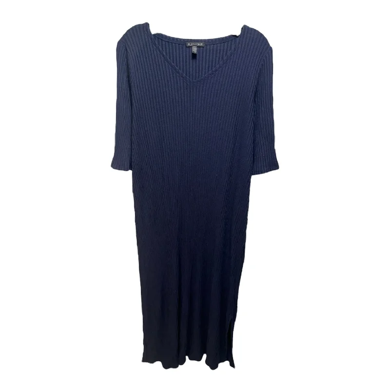 Women's Keyhole Collar DressesRibbed Dress Casual Maxi By Eileen Fisher In Navy, Size: L