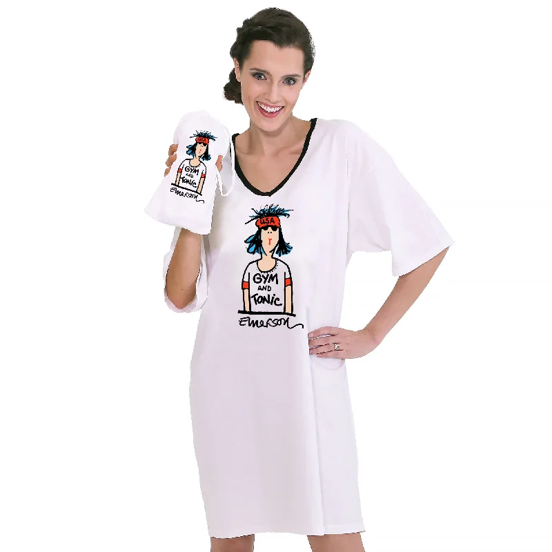 women's pajamas for travelGym and Tonic Nightshirt in a Bag