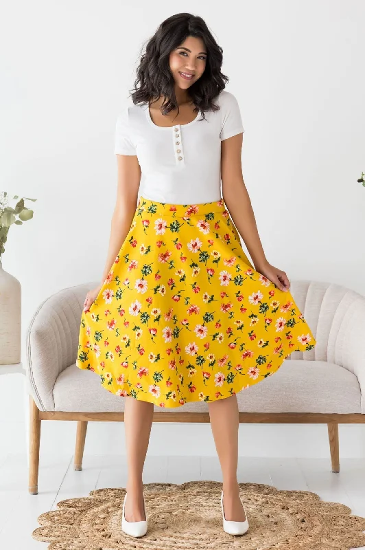 Women's Fringe SkirtsBouquet of Flowers Modest Circle Skirt