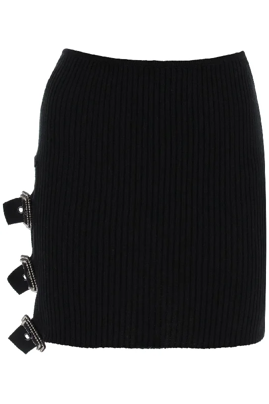 Women's Relaxed Fit SkirtsGiuseppe Di Morabito Women's Mini Ribbed Knit Skirt In Nine Words