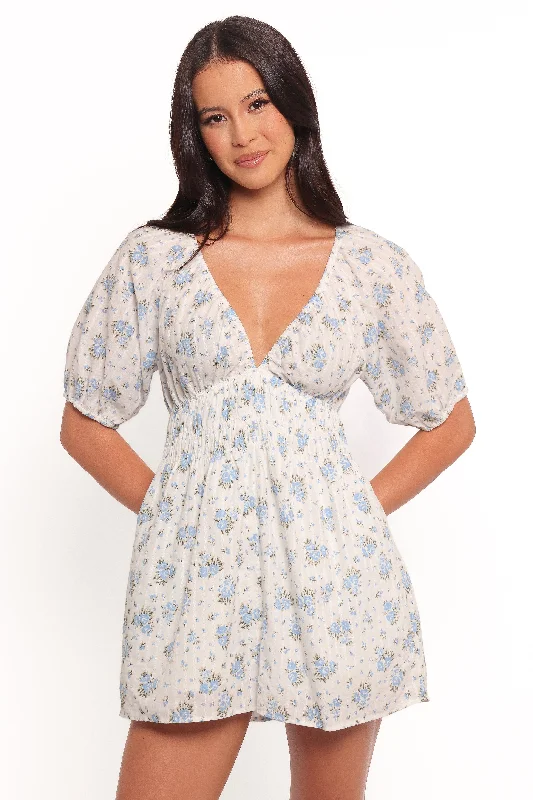 Women's Jumpsuits with Low WaistAshio Playsuit - Blue Floral