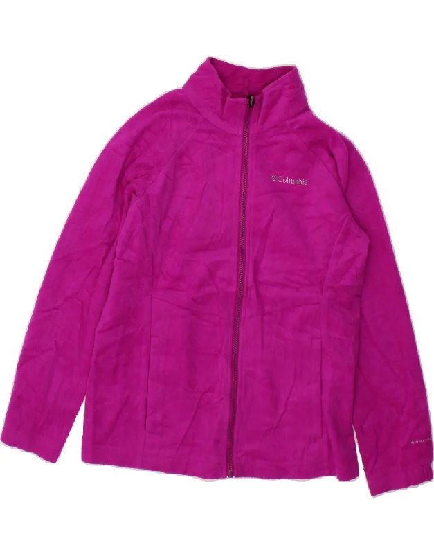 Women's Hooded CoatsCOLUMBIA Womens Fleece Jacket UK 14 Large Pink Polyester