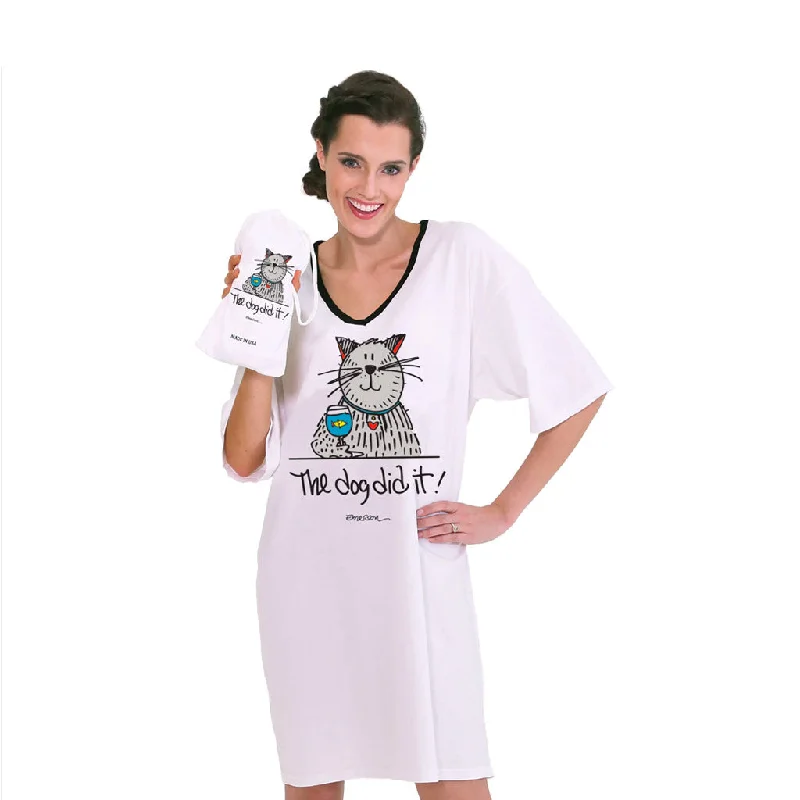 women's pajamas for a night of deep sleepNIGHTSHIRT IN A BAG - THE DOG DID IT - EMERSON STREET