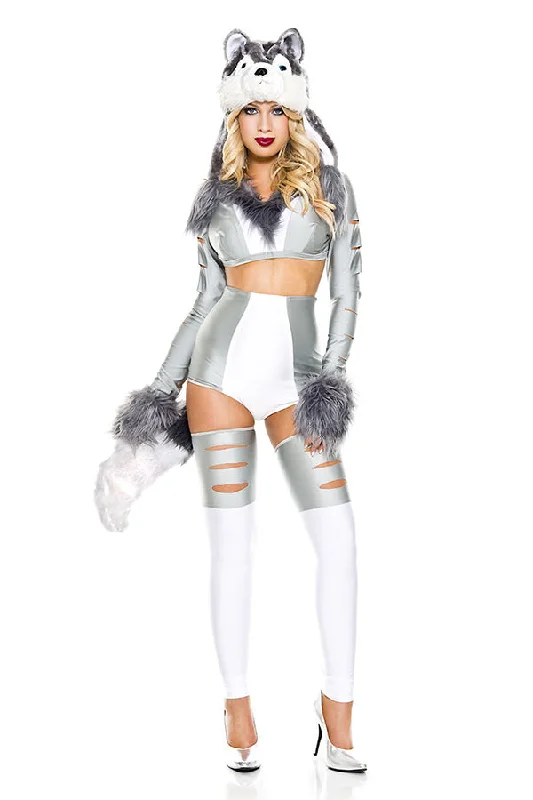 elegant women's satin pajamasWild Wolf Woman Costume Set