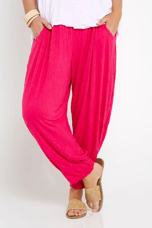 Women's Jodhpurs with U-Shaped CollarAlisha Pants - Hot Pink