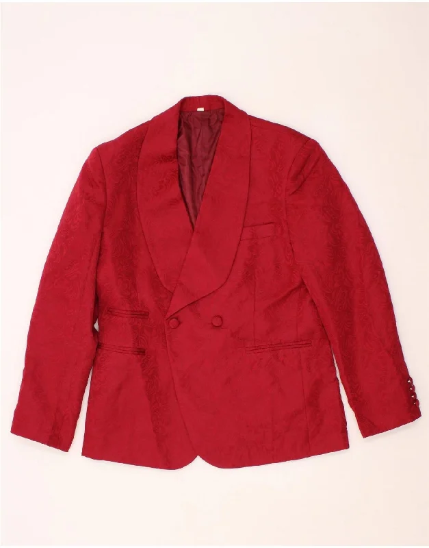 Stylish Women's CoatsVINTAGE Womens Double Breasted Blazer Jacket UK 16 Large Red Paisley