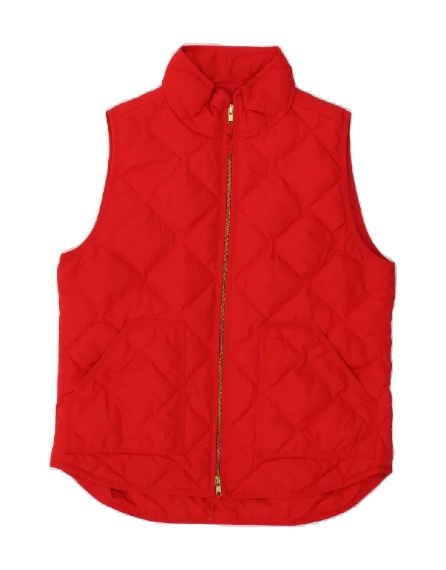 Women's Coats with HoodJ. CREW Womens Padded Gilet UK 14 Medium Red Polyester