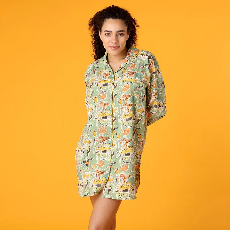 women's pajamas with a comfortable fitTropical Jungle Nightshirt